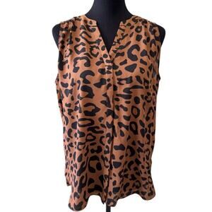 NEW NYDJ Women's Athena Pintuck  Animal Print Blouse Top Size S